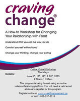 Craving Change®- ONLINE WORKSHOP- June 5, 2025